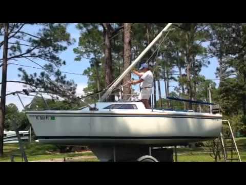 Capri 18 mast raising system - YouTube