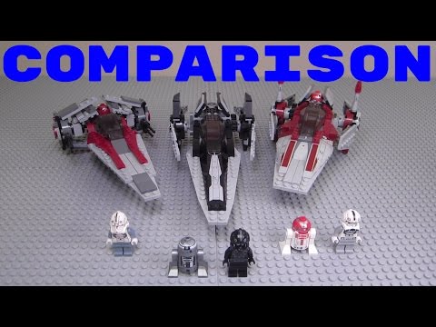 YouTube thumbnail: LEGO Star Wars V-Wing Starfighter Comparison! (6209, 7915, & 75039! 2006, 2011, & 2014!)