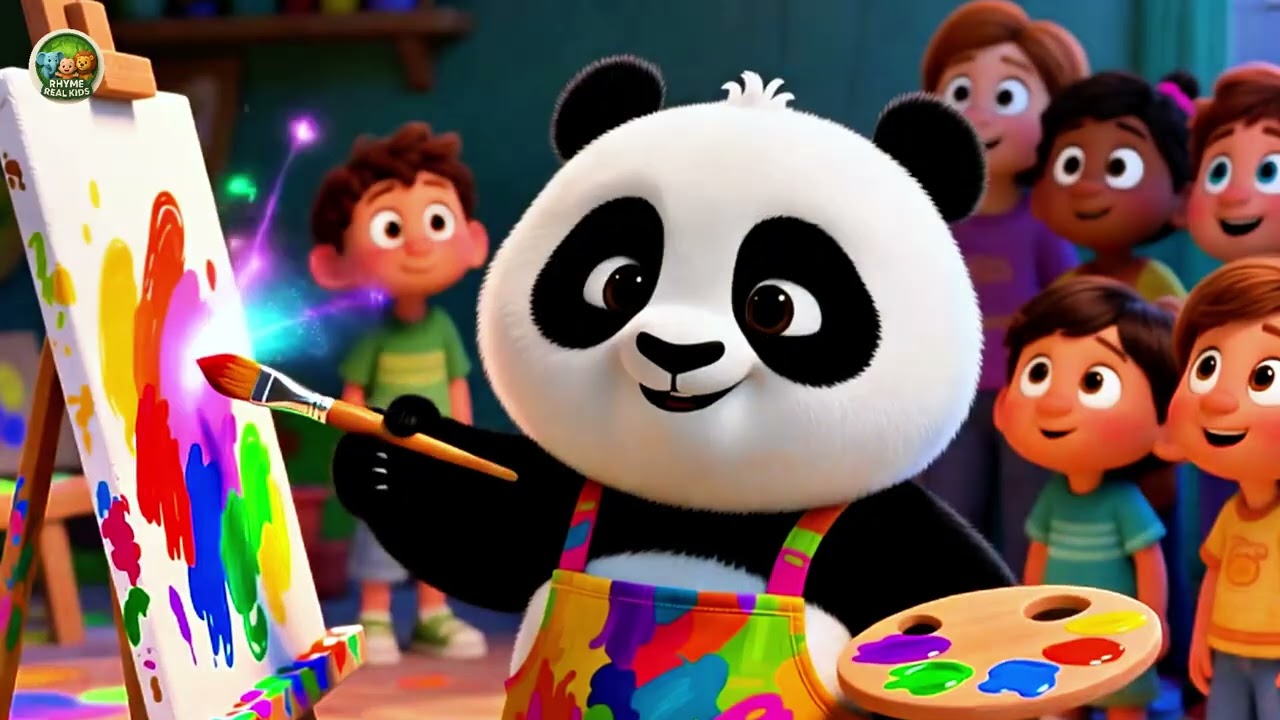 Baby Panda Painting 🐼🎨🌈🎶 Fun Art Adventure & Learning Song for Kids | Nursery Rhyme