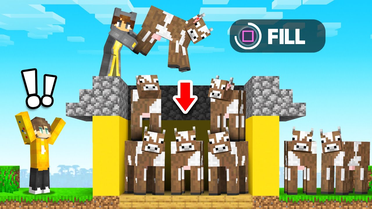 Filling MY FRIENDS House With ANIMALS! (Minecraft Squid Island)