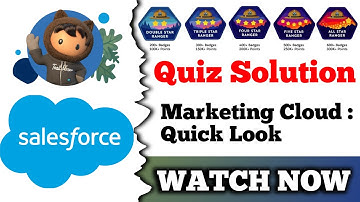 Marketing Cloud: Quick Look | Salesforce Trailhead | Quiz Solution