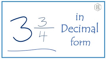 3 3/4 as a Decimal (Three and Three-Quarters)