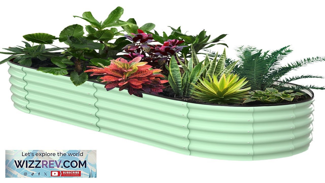 Оцинкованные овальные приподнятые грядки Garvee размером 6x3x1,5 фута с открытым основанием, сбор...