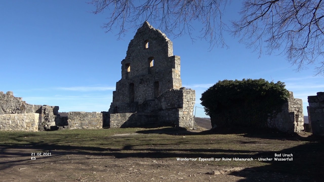 Wandertour Eppenzill - Ruine Hohenurach - Uracher Wasserfall - Bad Urach