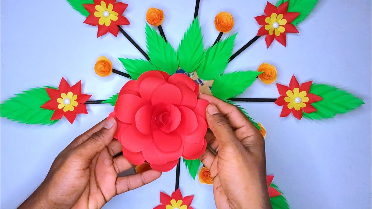 👌👌Paper Flower Wall Hanging |Paper Wall Hanging Kaise Banaen.