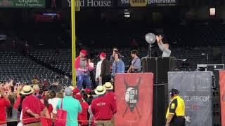 Singing Happy Birthday to Nick Jonas at the Angels Stadium with Joe Jonas and Frankie Jonas Singing Happy Birthday to Nick Jonas at the Angels Stadium with Joe Jonas and Frankie Jonas