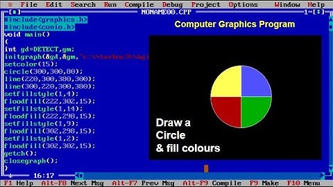 How to draw a circle in computer graphics I Draw a Circle & Fill Color - Computer Graphics Program🖥
