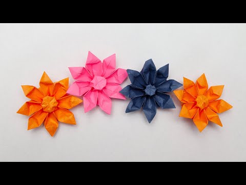 Цветок оригами гербера