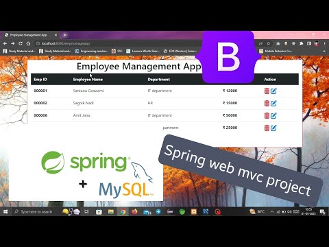 My first Spring web mvc project using mysql and Bootstrap || overview || Employee management system