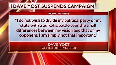 AG Yost suspends campaign for Governor