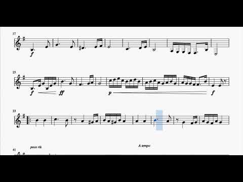 Danza Húngara Nº 5 Partitura de Trompa en Mi menor Tonalidad Original
