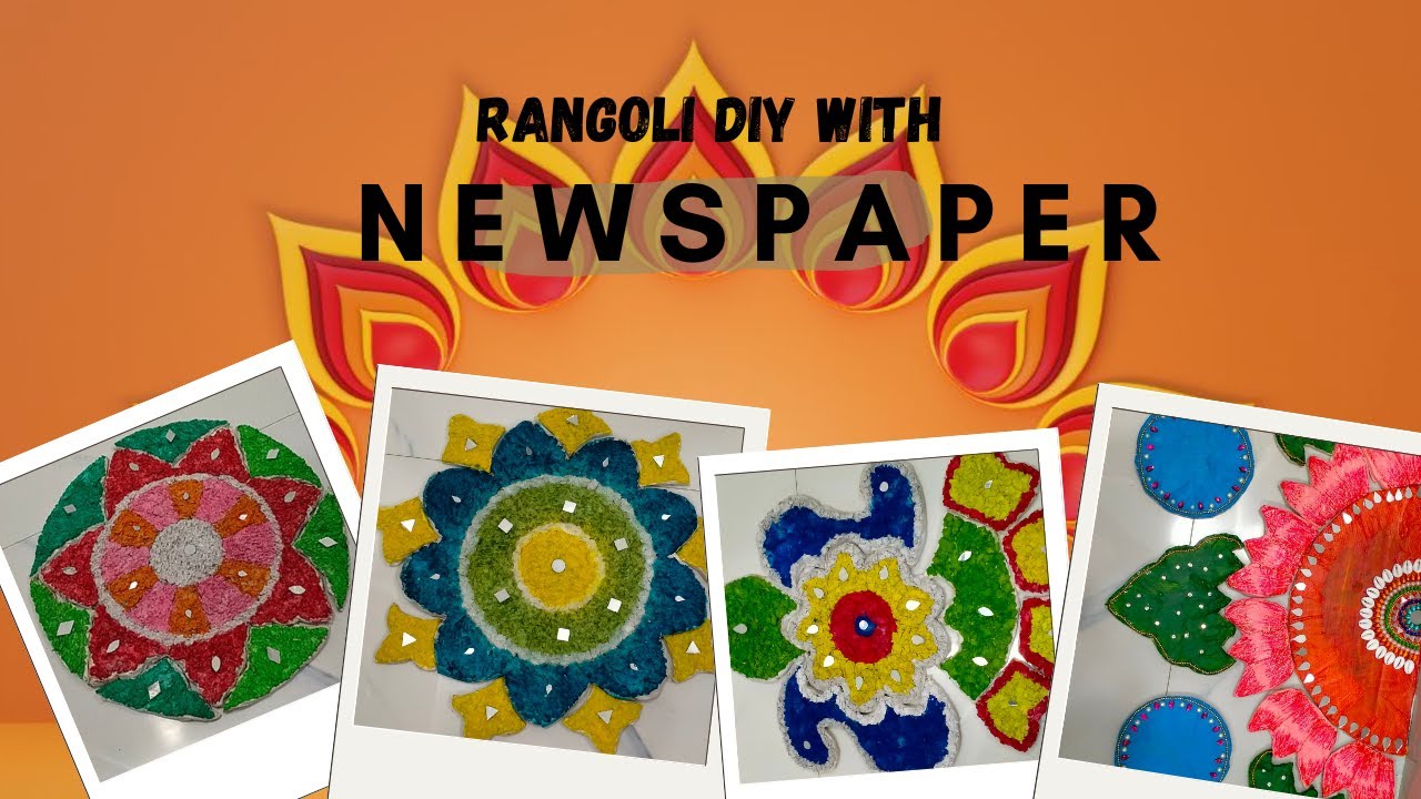 Amazing ideas of rangoli from newspaper waste #rangoliidea # ...