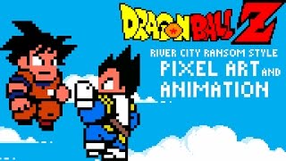 Dragonball Z River City Ransom Style Pixel Art and  Animation by PXLFLX