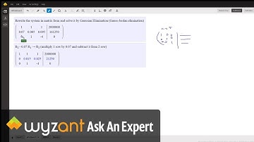 Solve a system of 3 linear equations, 3 unknowns using Gaussian Elimination.