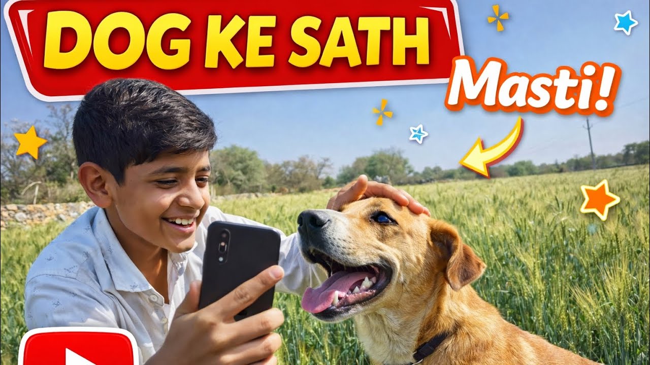 Kheton Me Dog 🐕 Ke Sath Full Masti | Village Vlog | Funny Moments 😂 