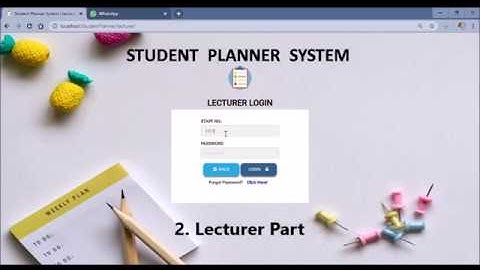 Student Planner System for Final Year Project using PHP MYSQL