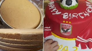 كيكه اسفنجيه ناجحه بخطوة واحدة بس..تورتة المحلات الجزء1.  Fondant cake super easy p1 sponge cake