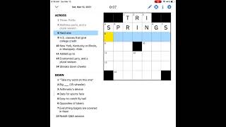 NYT daily mini crossword puzzle(13-03-2021)