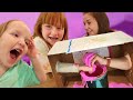 What’s in THE BOX??  Adley & Niko play hide n guess mystery game inside BOYS vs GiRLS with Mom & Dad