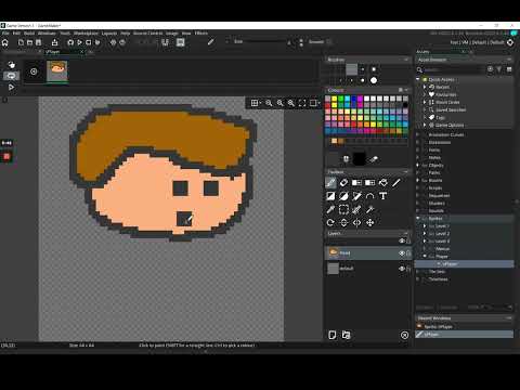 Learning to use the inbuilt sprite editor in Gamemaker Studio 2 to design sprites