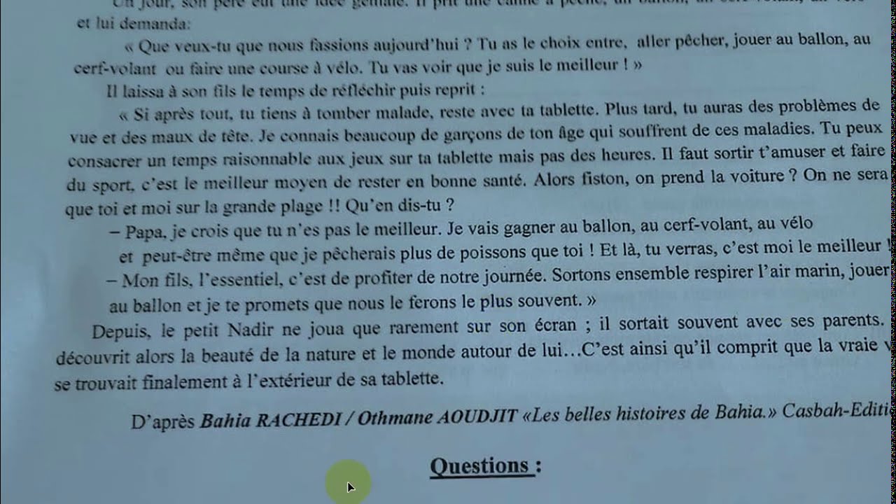 حل موضوع شهادة التعليم المتوسط دورة سبتمبر 2020م مادة اللغة الفرنسية