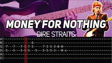 Dire Straits - Money for nothing intro + Live solo (Guitar lesson with TAB)