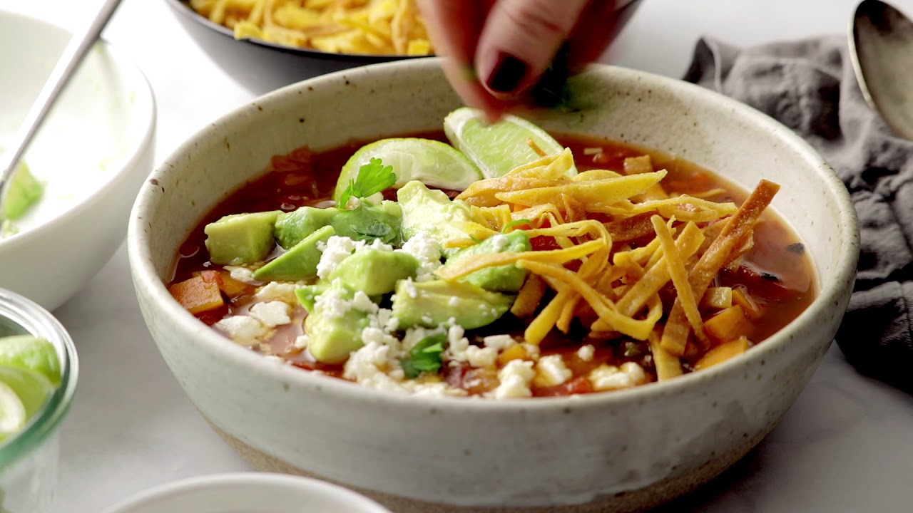 Instant Pot Sweet Potato Tortilla Soup