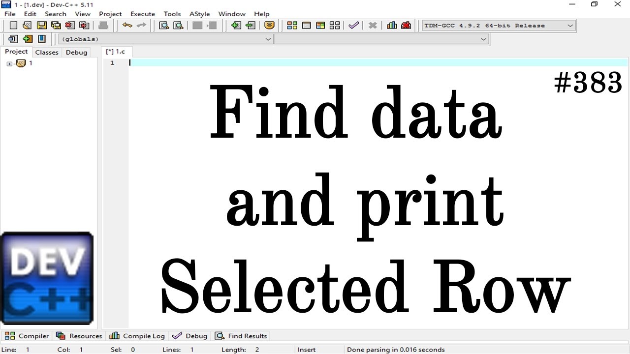 Find data and print selected row in C Language || Simple Method Apply ...