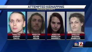 Four arrested after being accused of shooting and attempting to kidnap a man in Davidson County