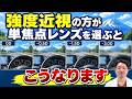 強度近視×単焦点レンズ　リアルな見え方はこれ！