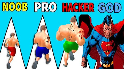 NOOB vs PRO vs HACKER in Muscle Rush ! New Game Gameplay All Levels Android, ios