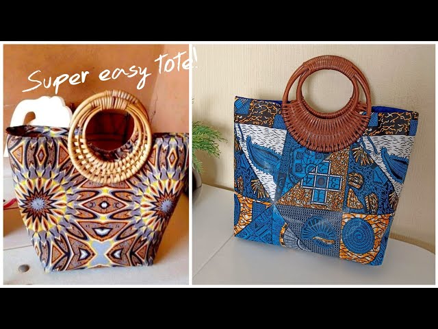 Dust Bag Recycle Bamboo Handle Tote Bag Kit | Easy Tote Bag DIY Kit Brown