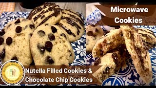 2 Minute Microwave Chocolate Chip Cookies & Nutella Cookie|Recipe in Urdu Hindi|The Home Maker Baker