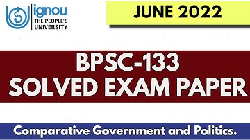 BPSC-133 PREVIOUS YEAR ( JUNE 2022) SOLVED EXAM PAPER II FULLY SOLVED