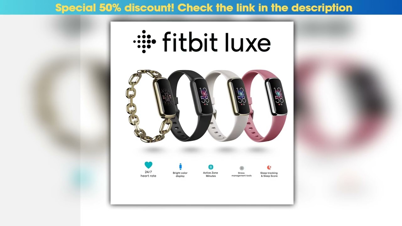 Fitbit Luxe Fitness Tracker AMOLED Screen 247 Heart Rate Monitor Sleep SpO2 Stress Tracker