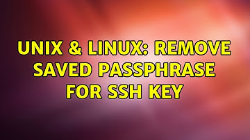 Unix & Linux: remove saved passphrase for ssh key