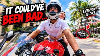 Picking up a baddie with my motorcycle!