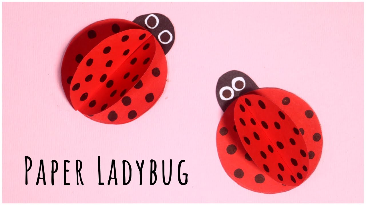 Ladybug Paper Craft Tutorial | Easy Paper Crafts for Kids - YouTube