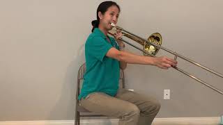 Trombone  lesson 1  first 5 notes beginning band