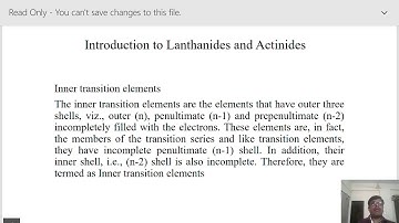 Inner transition elements