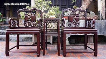 Bộ ghế vách tàu gỗ trắc giao lưu với khách tại Hà Nội