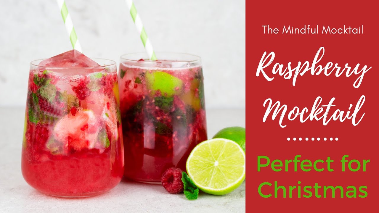Festive Raspberry Mocktail Raspberry Lime & Mint Mocktail Recipe | Christmas Drink | Alcohol Free ...
