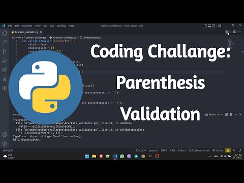 Coding Challenge | Matching Parentheses Problem, Balanced Parentheses using python