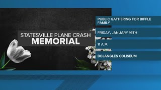 Public memorial for Biffle family, other Statesville plane crash victims to be held Friday