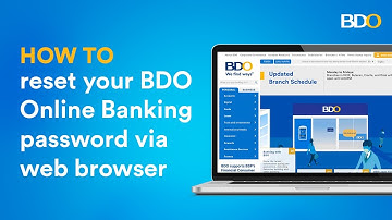 How to reset your BDO Online Banking password via web browser