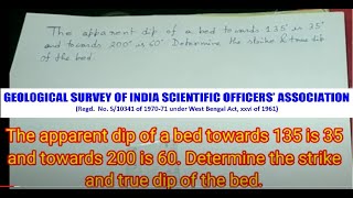 Calculation of TRUE DIP from apparent dips using graphical methodStructural Geology Practical