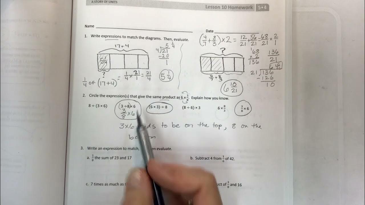 Eureka math grade 5 module 4 lesson 10 homework - YouTube