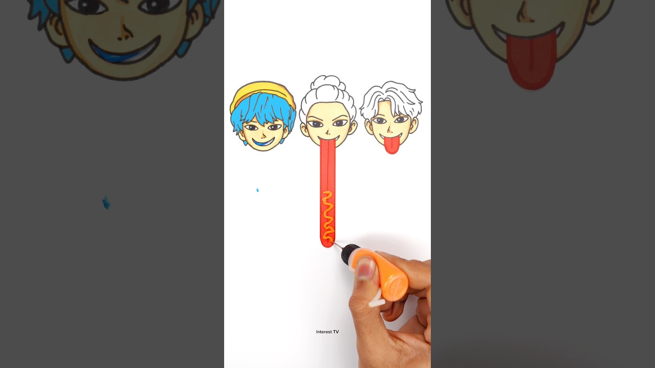 Kpop Saja Boys Acrylic Paint Magic Art Color Correcting Game 😍 