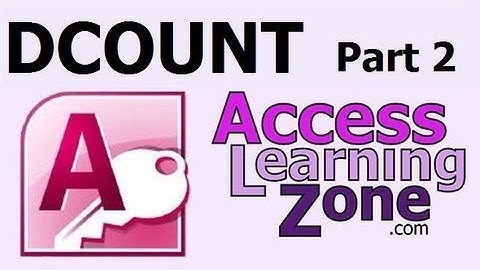 Use DCOUNT in Microsoft Access to Count Records, Part 2 of 2