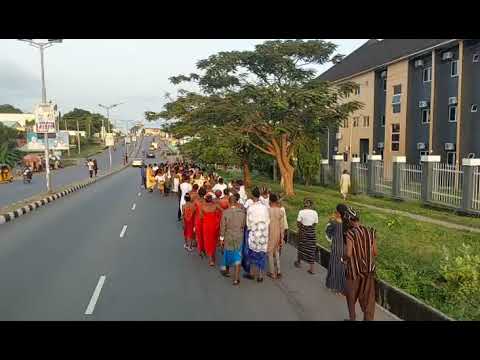 Carnival procession celebrating a united Nigeria at the Federal University Lokoja Founders' Day